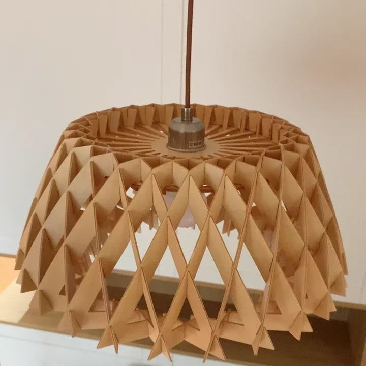 Japanese Style Wooden Birdcage Bar Pendant Light Creative Tatami Lamp Design LED Bedroom Lighting with Shadow Art — image 18