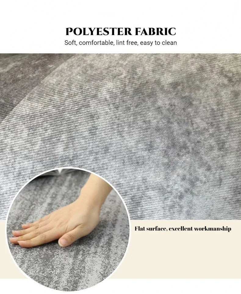Light Luxury Grey Area Rug — Washable Non-Slip