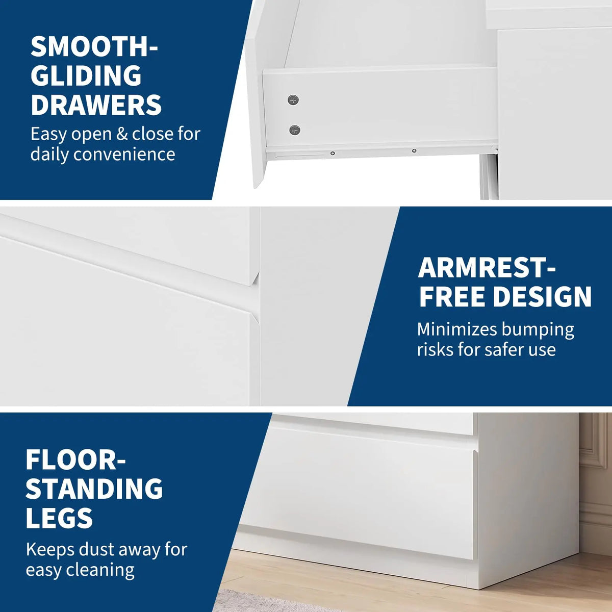 Modern eight-drawer wood storage cabinet — alternate product view