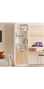 69" Tall Bookcase with Storage Doors — 6-Shelf Display Shelf