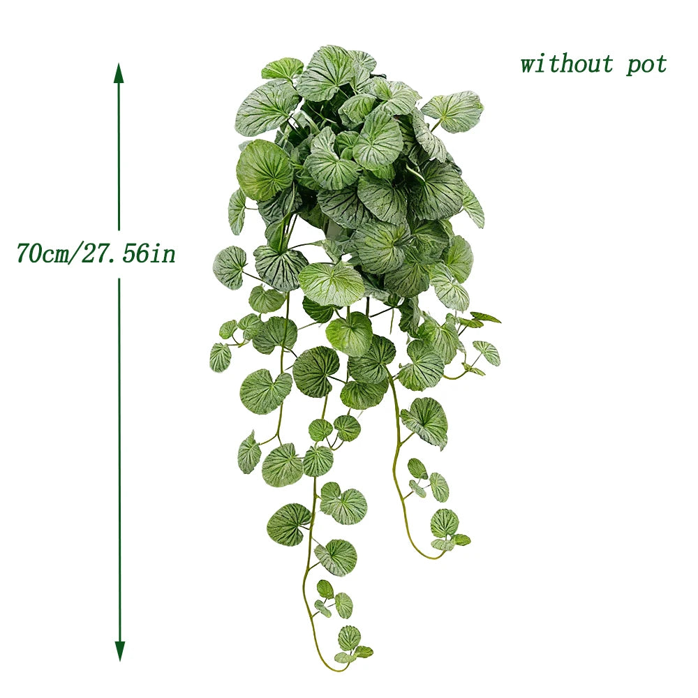 40-100cm Artificial Begonia Vines Fake Hanging Plants Silk Magnolia Vines Wall Hanging Crabapple Leaves For Home Garden Decor — room setting