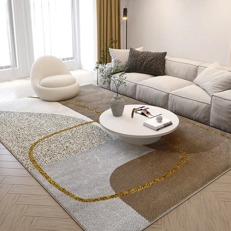 Nordic Abstract Plush Area Rug — Soft Non-Slip