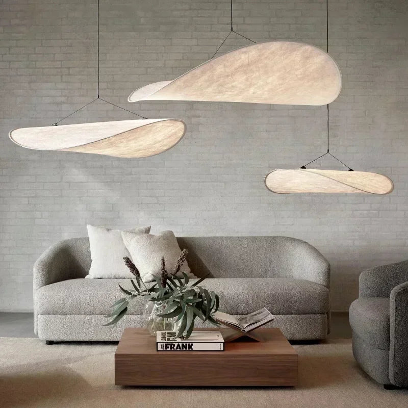 Nordic Silk LED Pendant Lamp for Living Room Home Decor Suspension Chandelier Indoor Hanging Fixture Warm Led Luminaire — alternate angle