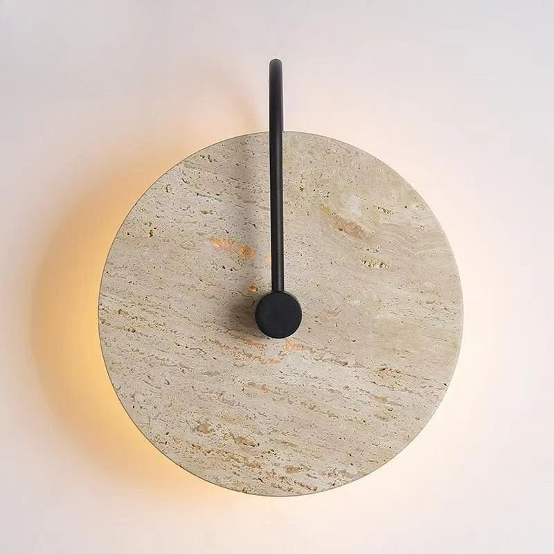 Cave stone LED wall sconce with wabi-sabi design
