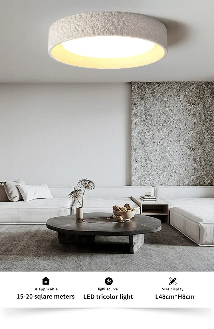 Nordic Wabi-Sabi LED Ceiling Light — Ironware & Acrylic Fixture