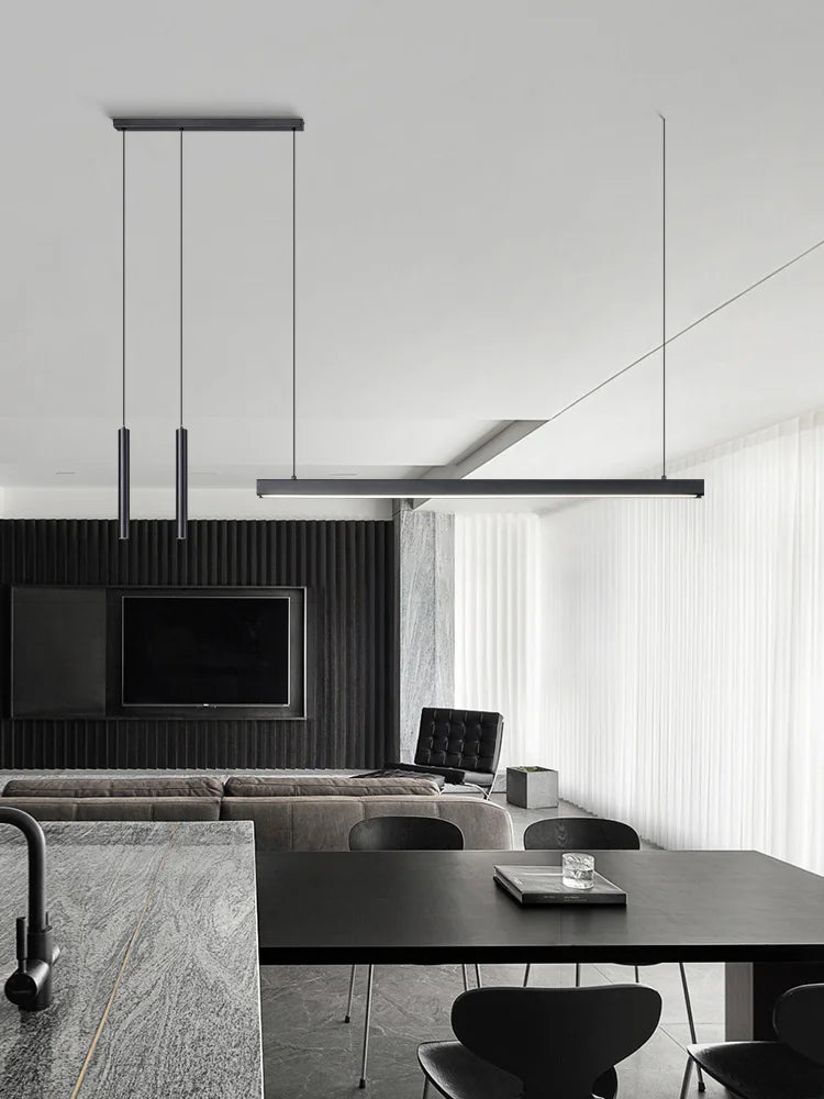 Dining Room Lamp Kitchen Lights Word Long Restaurant Chandelier Modern Minimalist Office Lamps Nordic Bar Island Chandeliers — detail view