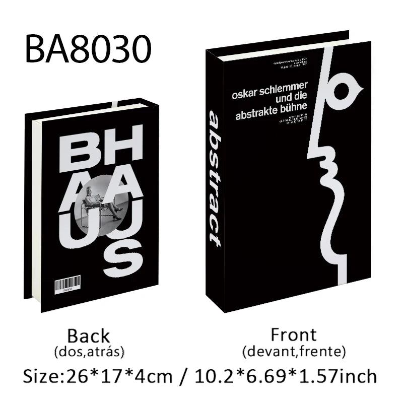 Faux Book Storage Box — Bauhaus Style Accent, 10.5"