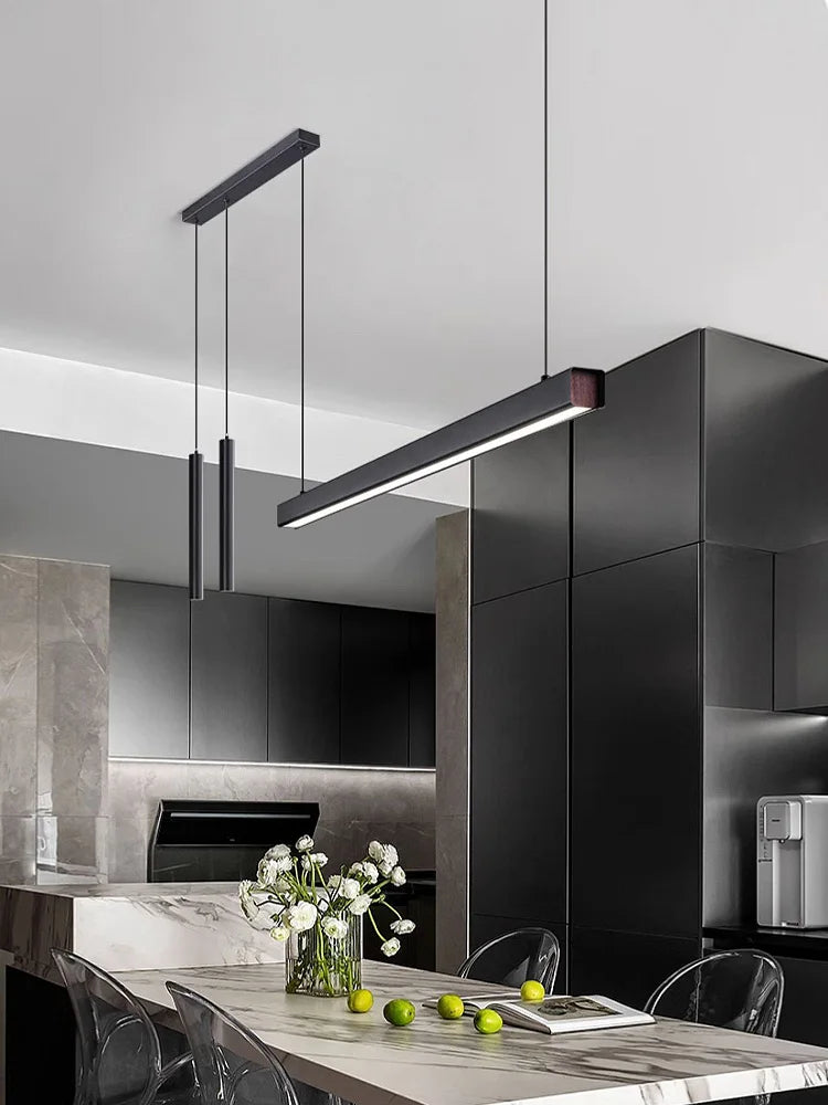 Dining Room Lamp Kitchen Lights Word Long Restaurant Chandelier Modern Minimalist Office Lamps Nordic Bar Island Chandeliers — main view