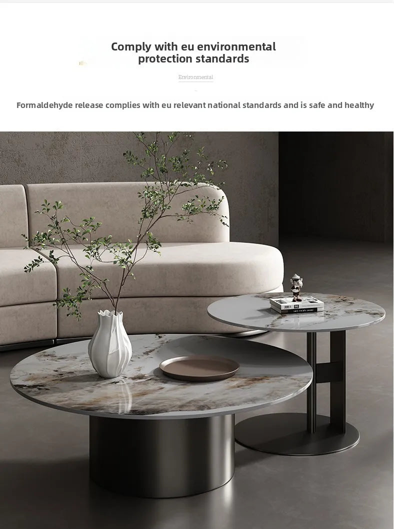 Rotating oval wood coffee table — alternate product view