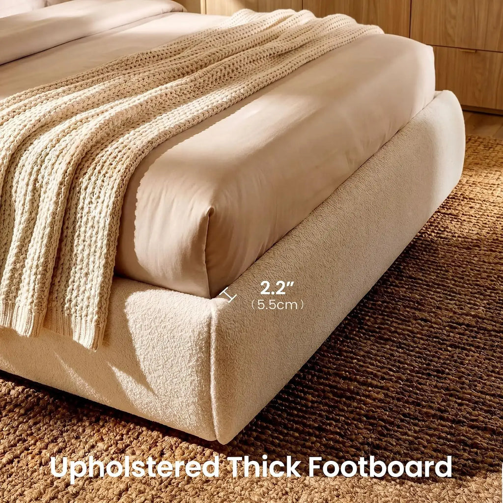 Wingback bed showing customized headboard detail