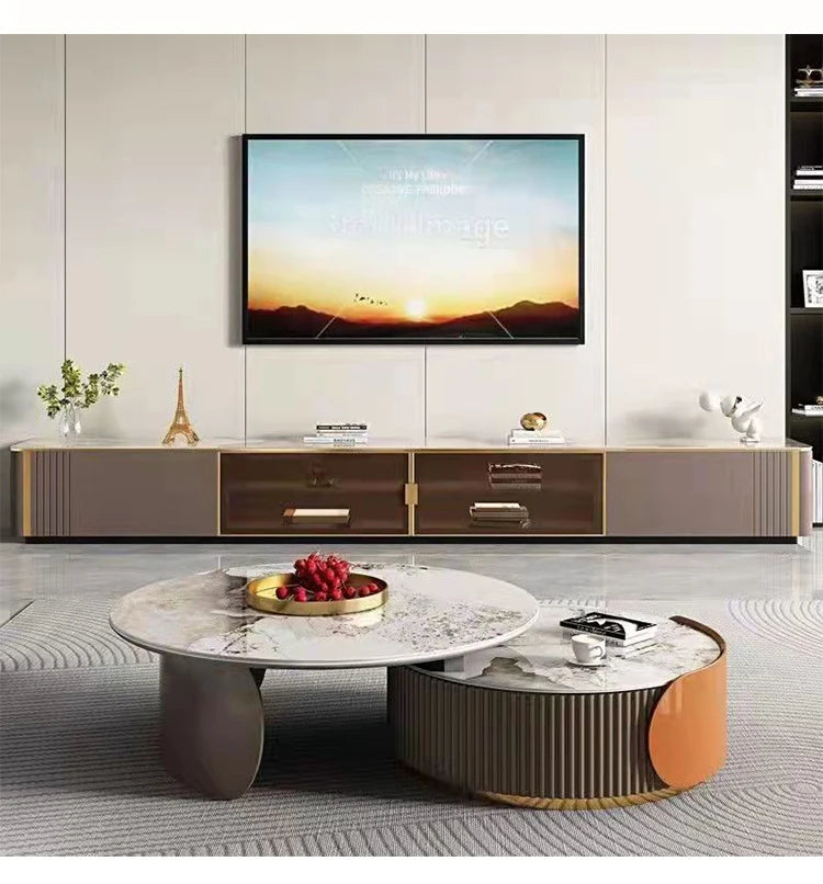 Sculptural Marble Coffee Table - European Glam