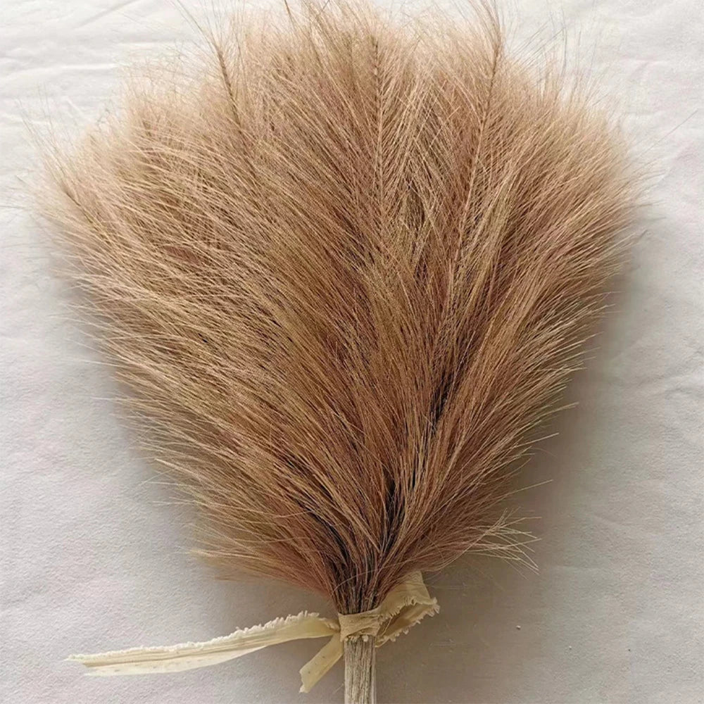 Fluffy Pampas Grass Bundle — Boho Faux Reed Decor, 16.5in