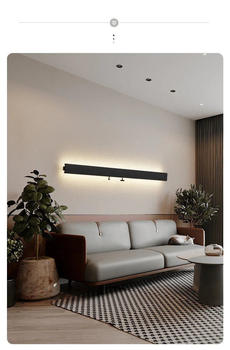 Minimalist Rectangular Bedroom Bedside Storage Light TV Background Wall Ambient Light, Home Hallway Hanging Wall Light — image 17