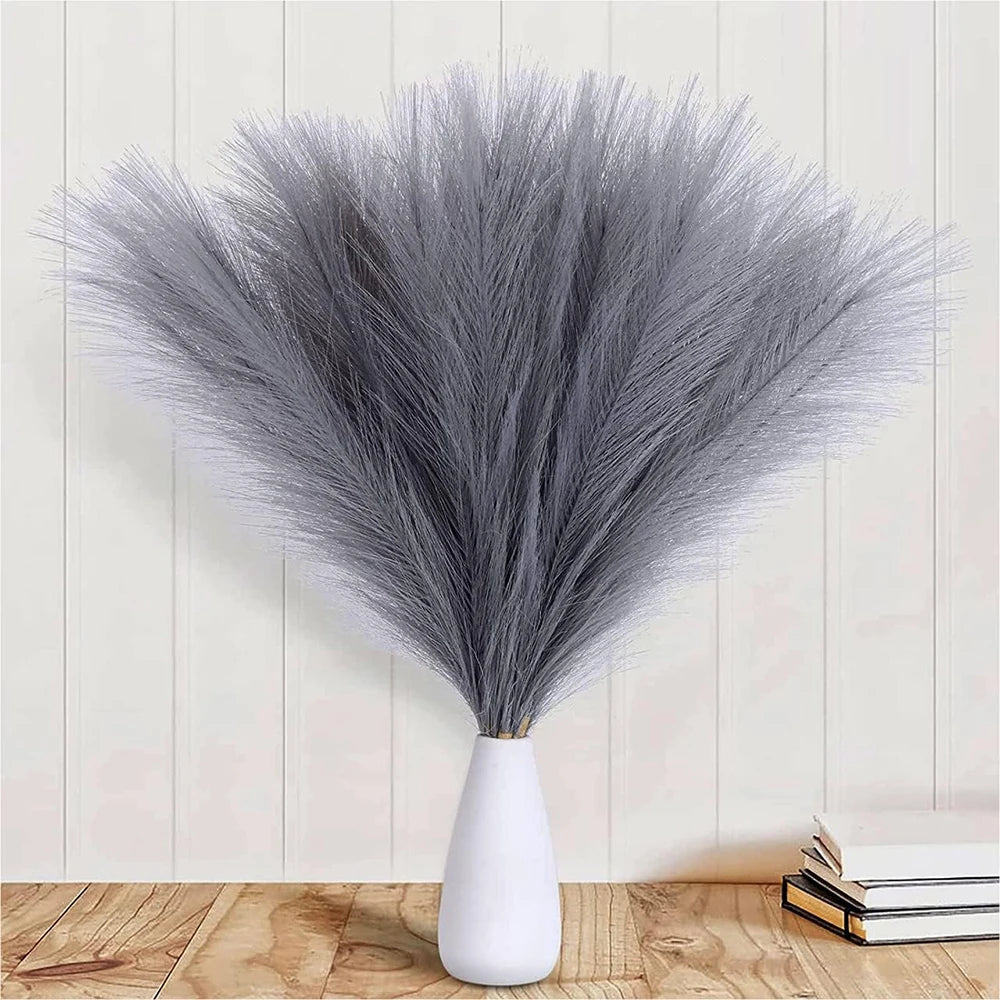 Fluffy Pampas Grass Bundle — Boho Faux Reed Decor, 16.5in