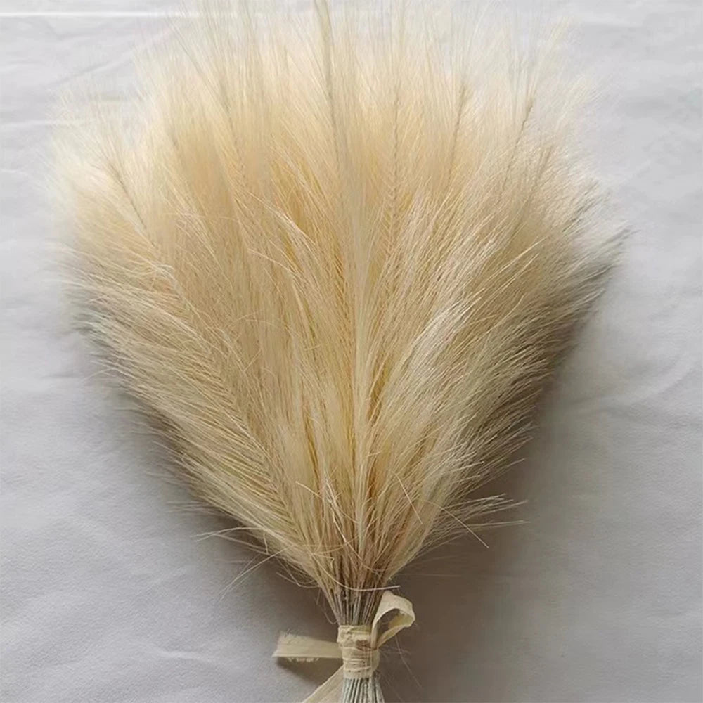 Fluffy Pampas Grass Bundle — Boho Faux Reed Decor, 16.5in