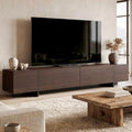 Modern TV stand with flip-down drawers — main product view