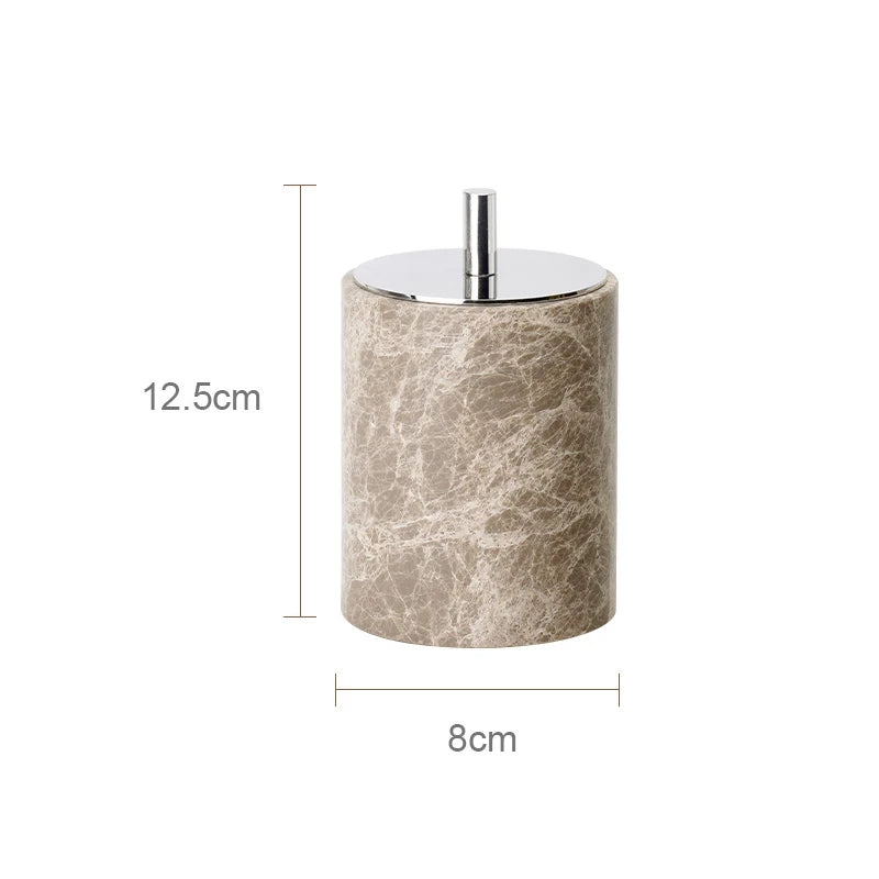 Emperador Marble Bathroom Accessory Set — 8-Piece