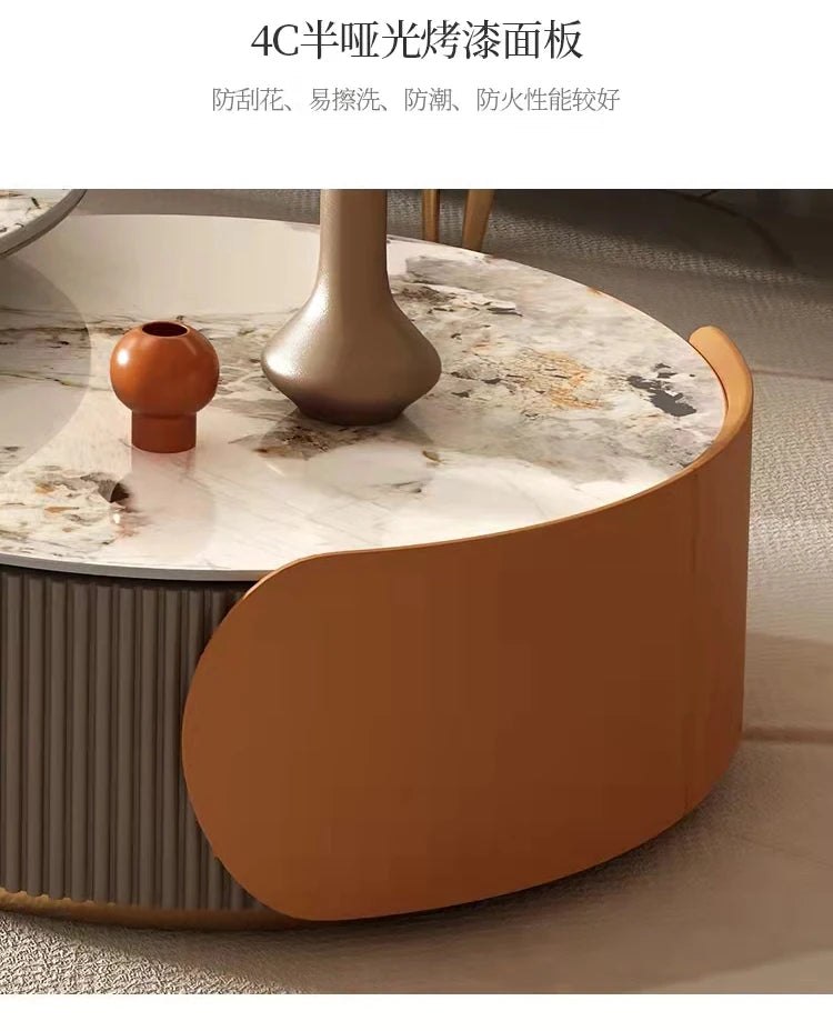 Sculptural Marble Coffee Table - European Glam