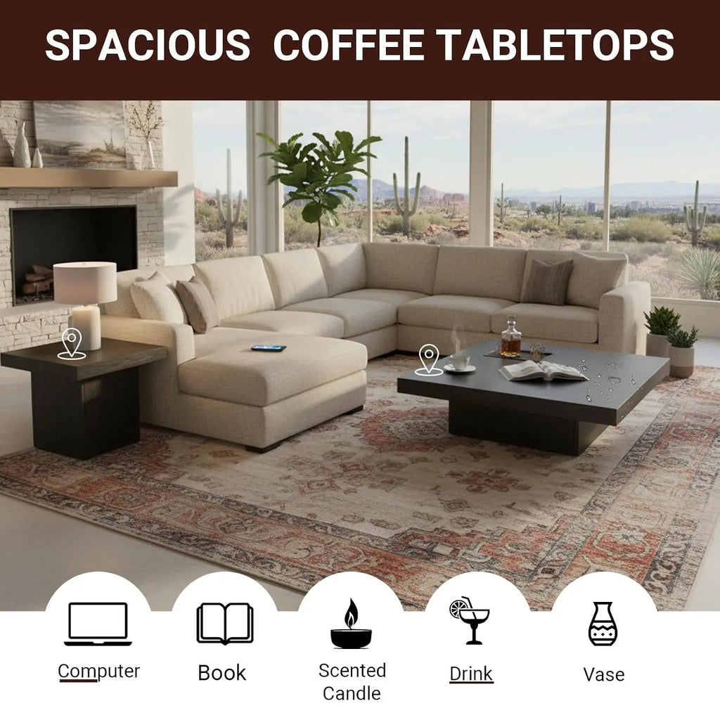 Rustic Nesting Coffee Tables - Stackable Pair