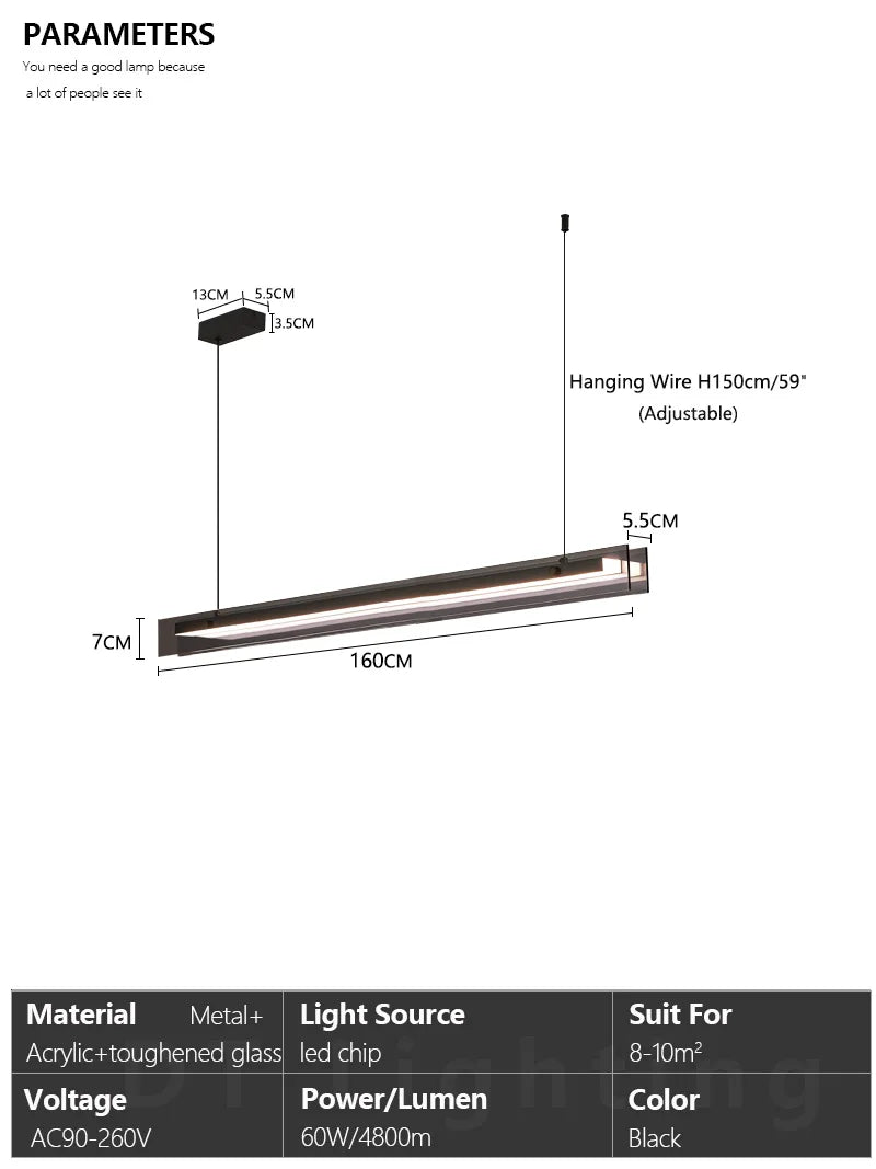 Nordic Black Glass Chandelier — Dining Room Statement Light
