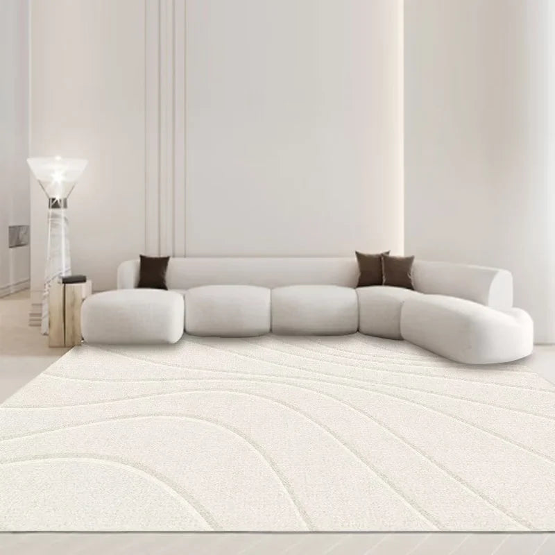 Beige Modern Area Rug — Soft Anti-Slip — usage view