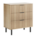 Fluted 3-Drawer Dresser — Modern Wood Bedroom Chest