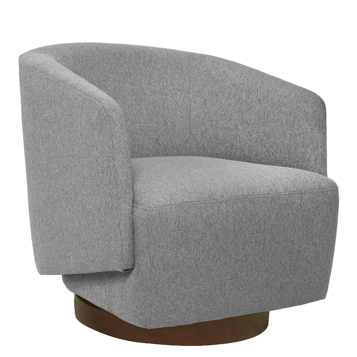 Charcoal Performance Fabric Swivel Chair — Wood Base Accent Chair