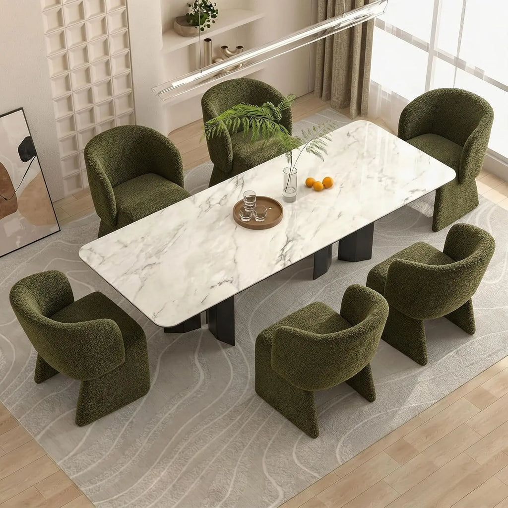 Mid-Century Upholstered Dining Arm Chairs — Set of 4