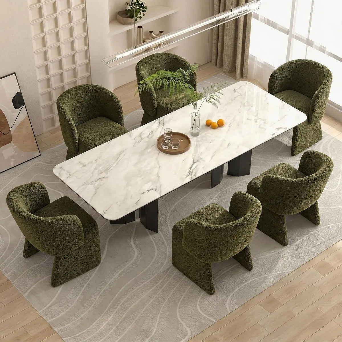 Mid-Century Upholstered Dining Arm Chairs — Set of 4