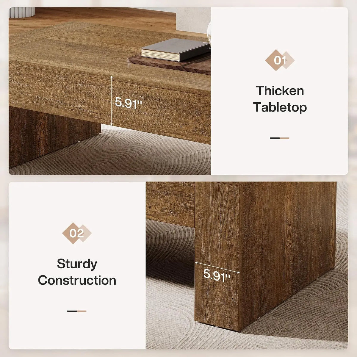 Farmhouse Coffee Table — 51"