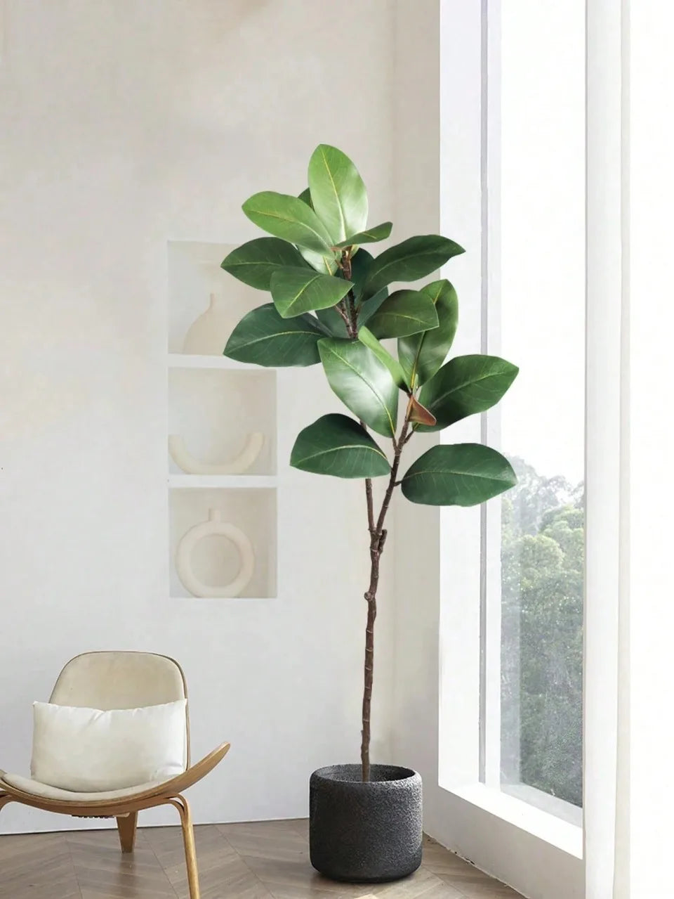 3.6Ft Artificial Magnolia Tree Fall Artificial Magnolia Branch Tropical Banyan Plants Home Garden Office Balcony Decoration — feature detail