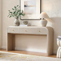 Curved Fluted Console Table — 3 Drawers