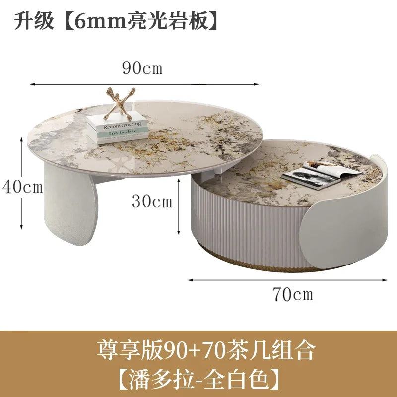 Sculptural Marble Coffee Table - European Glam