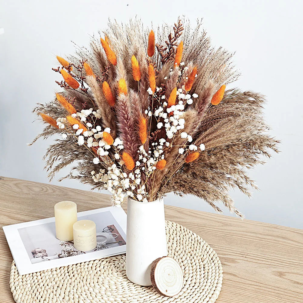 Autumn Pampas & Bunny Tails Dried Bouquet — Boho Vase Filler