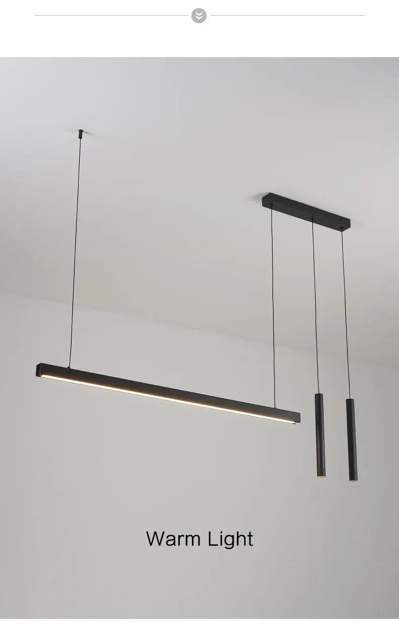 Dining Room Lamp Kitchen Lights Word Long Restaurant Chandelier Modern Minimalist Office Lamps Nordic Bar Island Chandeliers — image 19