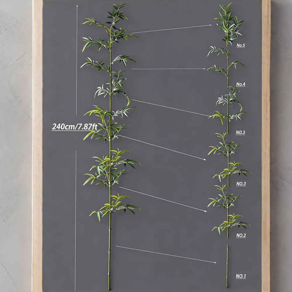 160-270cm Large Artificial Bamboo Tree Fake Palm Plant Faux Fern Bamboo Plants Plastic Bambusa Trees Leaf For Home Garden Decor — image 17