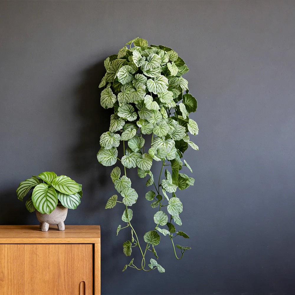 40-100cm Artificial Begonia Vines Fake Hanging Plants Silk Magnolia Vines Wall Hanging Crabapple Leaves For Home Garden Decor — main view