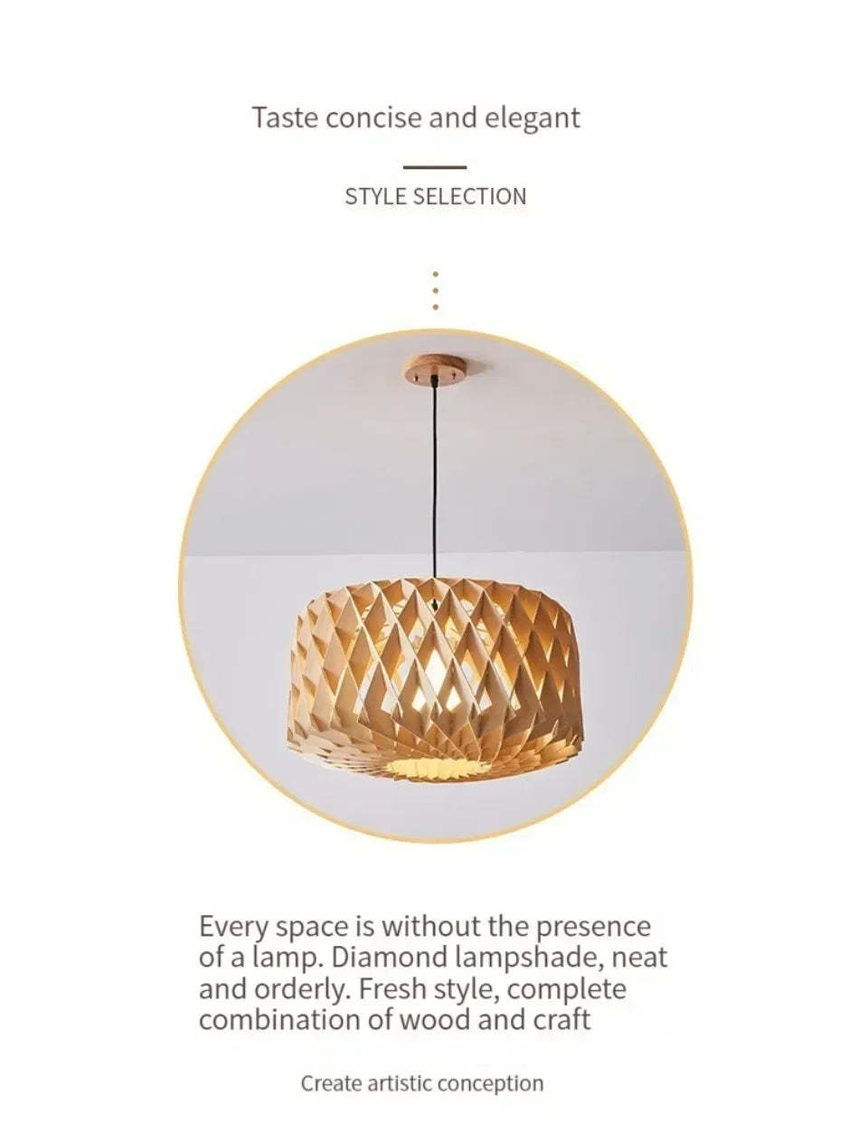 Japanese Style Wooden Birdcage Bar Pendant Light Creative Tatami Lamp Design LED Bedroom Lighting with Shadow Art — image 11