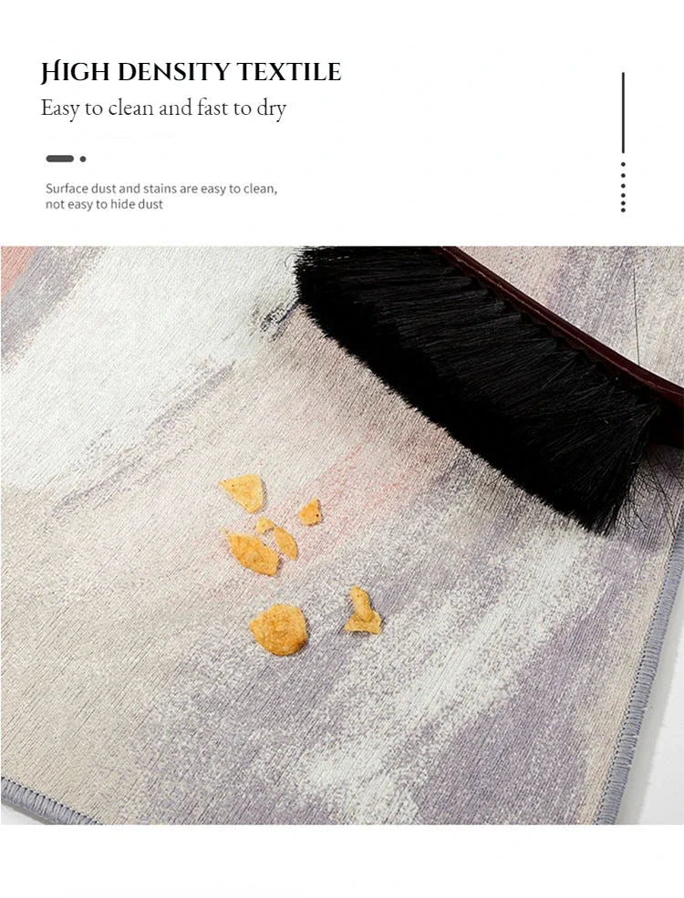 Abstract Easy-Clean Area Rug — Non-Slip Customizable