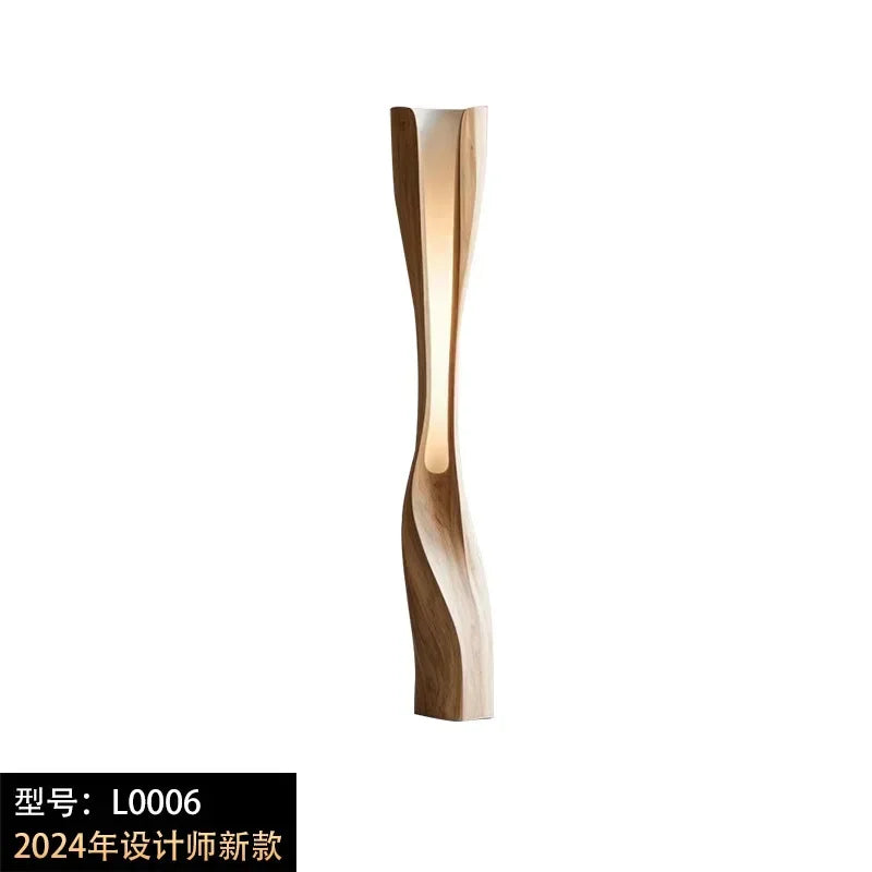 Wabi-Sabi Solid Wood Floor Lamp