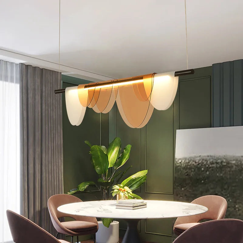 Nordic Blue Amber Acrylic Pendant Lights Living Room Makaron Hanging Lamp for Bedroom Dinning Room — alternate view