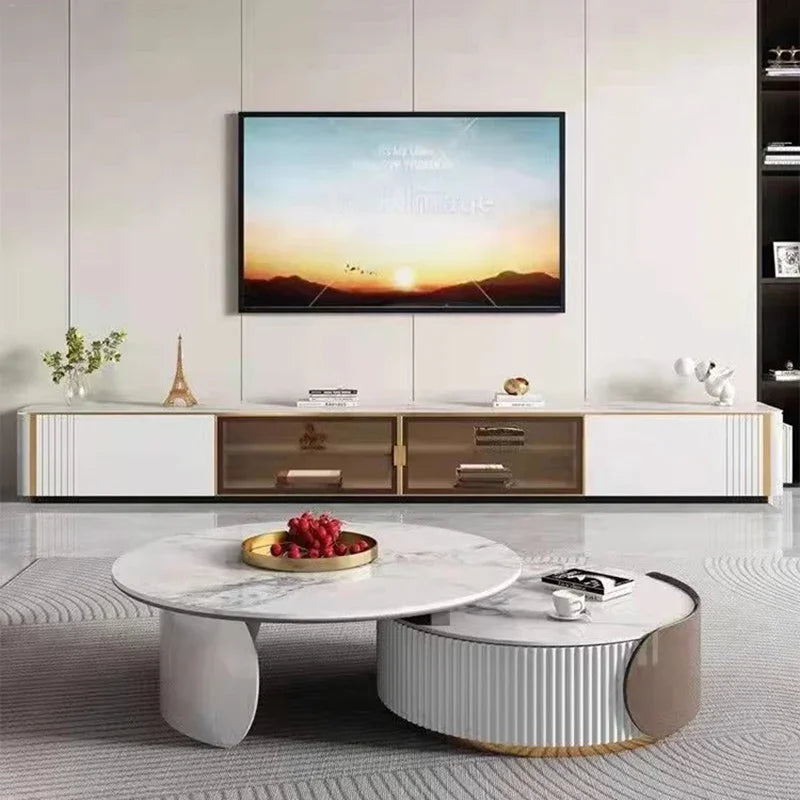 Sculptural Marble Coffee Table - European Glam