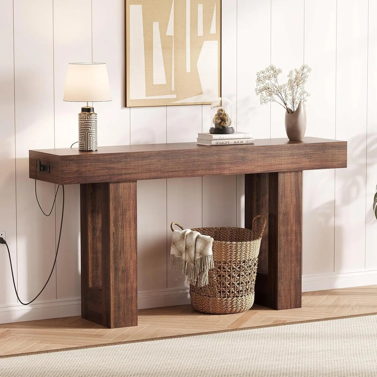 Console Table with Power Outlets — 63"