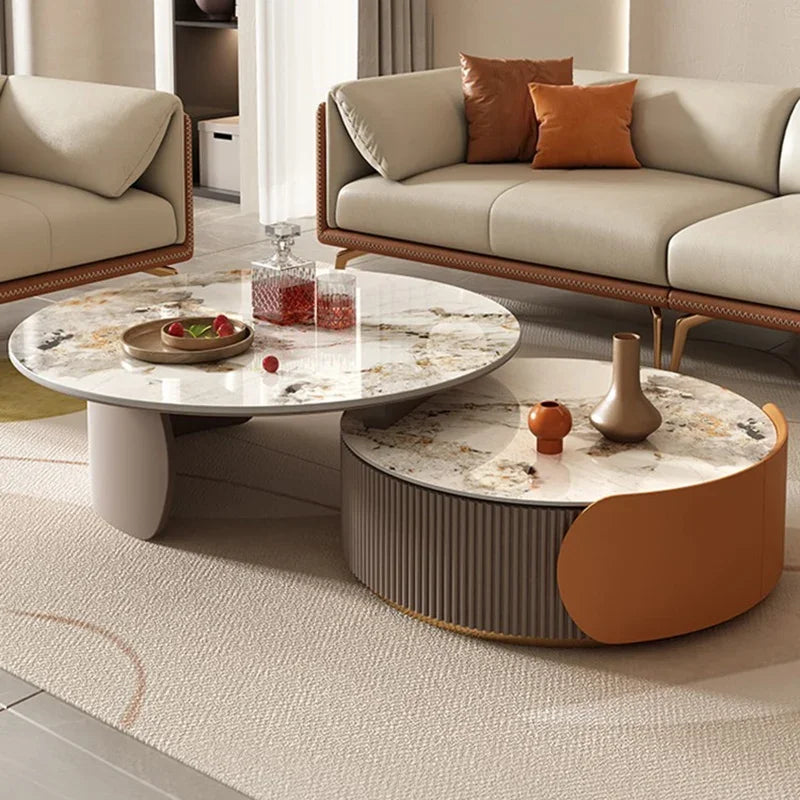 Sculptural Marble Coffee Table - European Glam