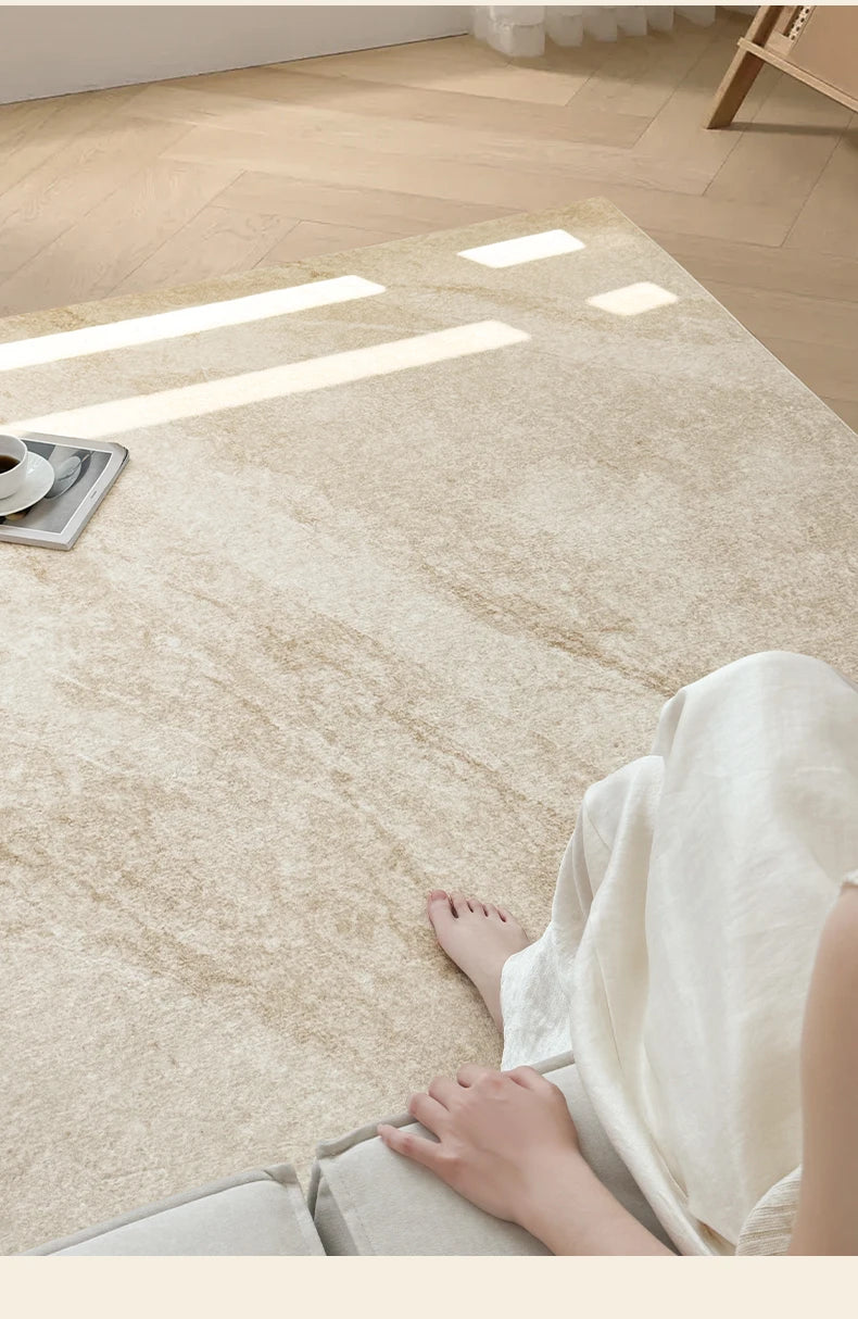 Marble Texture Plush Area Rug — Washable