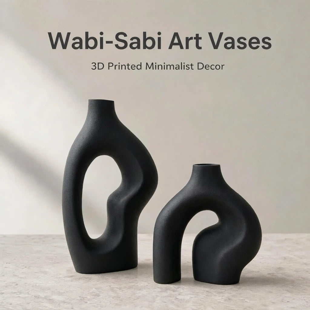 Textured Matte PLA 2-Piece Vase Set — Nordic Desktop