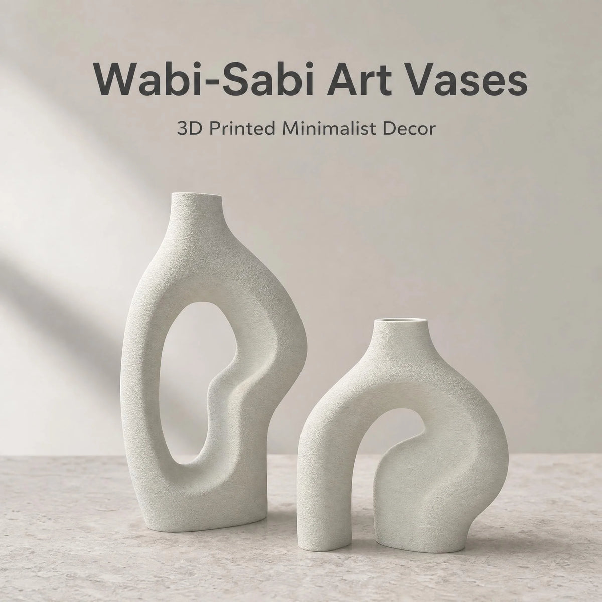 Textured Matte PLA 2-Piece Vase Set — Nordic Desktop