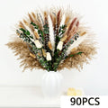 Faux Dried Flower Bouquet Bundle — 80-Piece Vase Filler