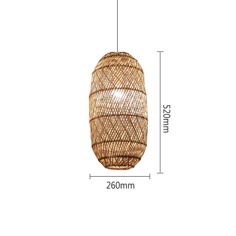Natural Rattan Lamp Pendant Light New Chinese Style Hand-woven Pendant Light for Living Room Hanging Luminaire Room Decor Light — image 14