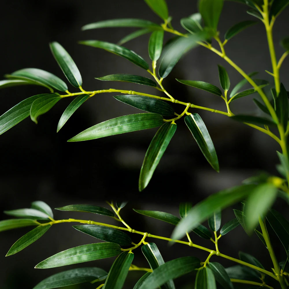 160-270cm Large Artificial Bamboo Tree Fake Palm Plant Faux Fern Bamboo Plants Plastic Bambusa Trees Leaf For Home Garden Decor — close-up detail